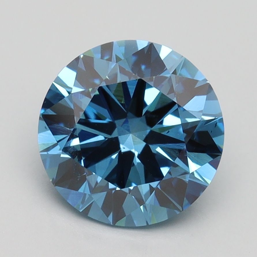 Loose Diamond - ROUND 2.35ct Fancy Vivid Blue VS2: Loose Diamond - ROUND 2.35ct Fancy Vivid Blue VS2 Source: This is a real non-mined Diamond that has been grown in a lab Shape: ROUND Carats: 2.35 Color: Fancy Vivid Blue Certification: IGI Video: