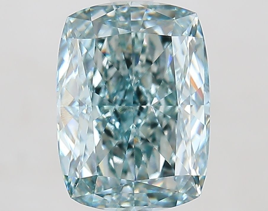 Loose Diamond - CUSHION MODIFIED 3.52ct Fancy Intense Green Blue VVS2: Loose Diamond - CUSHION MODIFIED 3.52ct Fancy Intense Green Blue VVS2 Source: This is a real non-mined Diamond that has been grown in a lab Shape: CUSHION MODIFIED Carats: 3.52 Color: Fancy Intense Gr