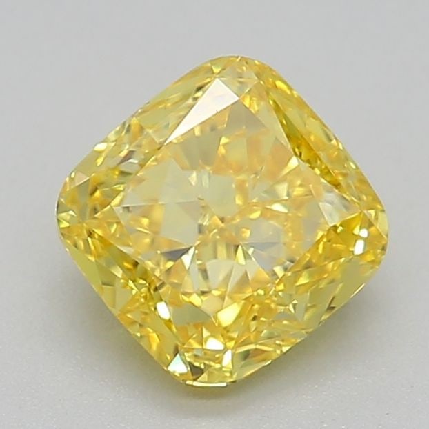 Loose Diamond - CUSHION MODIFIED 0.73ct Fancy Vivid Yellow VVS1: Loose Diamond - CUSHION MODIFIED 0.73ct Fancy Vivid Yellow VVS1 Source: This is a real non-mined Diamond that has been grown in a lab Shape: CUSHION MODIFIED Carats: 0.73 Color: Fancy Vivid Yellow Cer