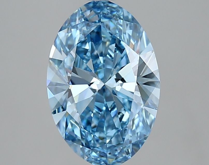 Loose Diamond - OVAL 2.06ct Fancy Vivid Blue VVS2: Loose Diamond - OVAL 2.06ct Fancy Vivid Blue VVS2 Source: This is a real non-mined Diamond that has been grown in a lab Shape: OVAL Carats: 2.06 Color: Fancy Vivid Blue Certification: IGI Video: