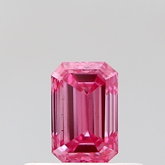 Loose Diamond - EMERALD 0.43ct Fancy Vivid Pink VS2: Loose Diamond - EMERALD 0.43ct Fancy Vivid Pink VS2 Source: This is a real non-mined Diamond that has been grown in a lab Shape: EMERALD Carats: 0.43 Color: Fancy Vivid Pink Certification: IGI The Dia