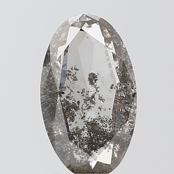 Loose Diamond - OVAL 2.08ct Salt and Pepper I2: Loose Diamond - OVAL 2.08ct Salt and Pepper I2 Source: This is a real non-mined Diamond that has been grown in a lab Shape: OVAL Carats: 2.08 Color: Salt and Pepper Certification: NONE Video: