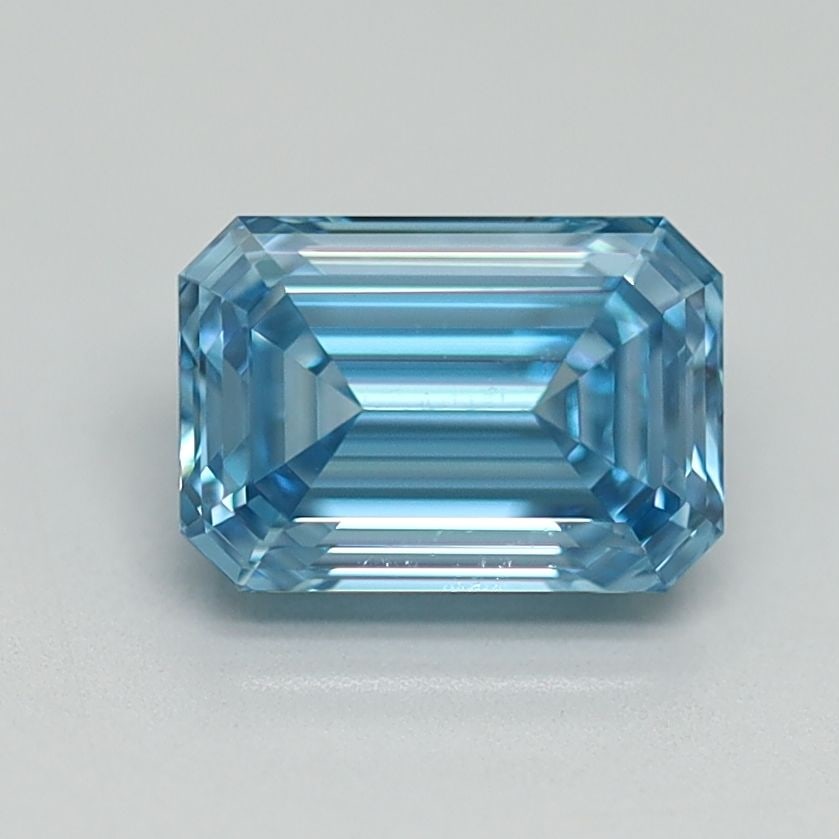 Loose Diamond - EMERALD 1.29ct Fancy Vivid Blue VVS2: Loose Diamond - EMERALD 1.29ct Fancy Vivid Blue VVS2 Source: This is a real non-mined Diamond that has been grown in a lab Shape: EMERALD Carats: 1.29 Color: Fancy Vivid Blue Certification: IGI Video: