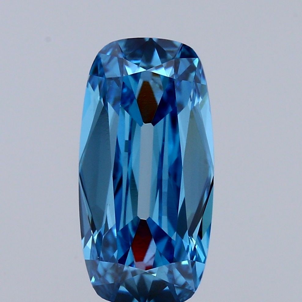 Loose Diamond - CUSHION BRILLIANT 1.55ct Fancy Vivid Blue VVS2: Loose Diamond - CUSHION BRILLIANT 1.55ct Fancy Vivid Blue VVS2 Source: This is a real non-mined Diamond that has been grown in a lab Shape: CUSHION BRILLIANT Carats: 1.55 Color: Fancy Vivid Blue Certi