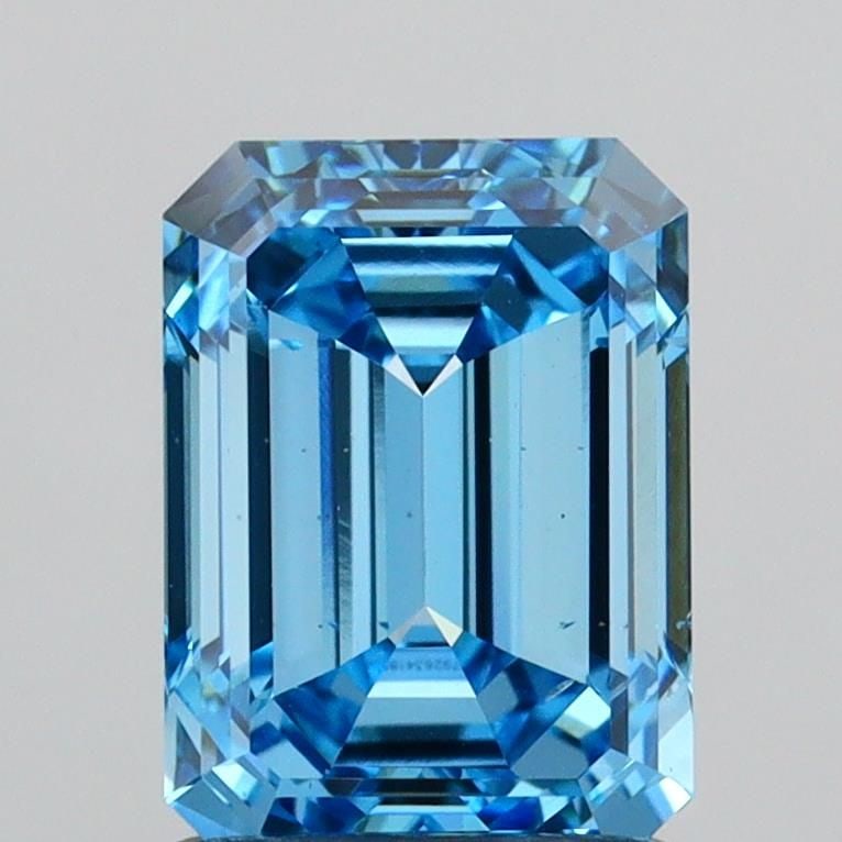 Loose Diamond - EMERALD 1.5ct Fancy Vivid Blue VS2: Loose Diamond - EMERALD 1.5ct Fancy Vivid Blue VS2 Source: This is a real non-mined Diamond that has been grown in a lab Shape: EMERALD Carats: 1.5 Color: Fancy Vivid Blue Certification: IGI Video: