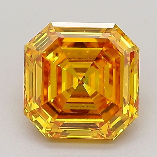 Loose Diamond - SQUARE EMERALD 1.5ct Fancy Vivid Yellowish Orange VS1: Loose Diamond - SQUARE EMERALD 1.5ct Fancy Vivid Yellowish Orange VS1 Source: This is a real non-mined Diamond that has been grown in a lab Shape: SQUARE EMERALD Carats: 1.5 Color: Fancy Vivid Yellowi