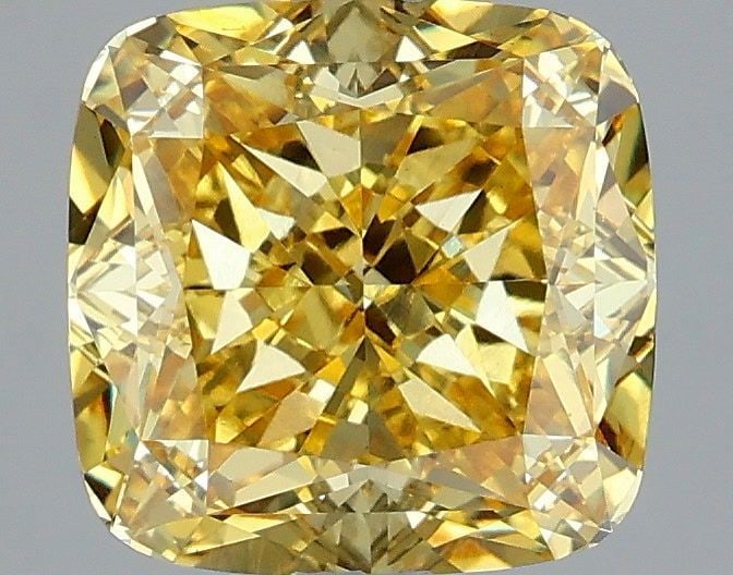 Loose Diamond - CUSHION MODIFIED 3.02ct Fancy Intense Yellow VS1: Loose Diamond - CUSHION MODIFIED 3.02ct Fancy Intense Yellow VS1 Source: This is a real non-mined Diamond that has been grown in a lab Shape: CUSHION MODIFIED Carats: 3.02 Color: Fancy Intense Yellow 