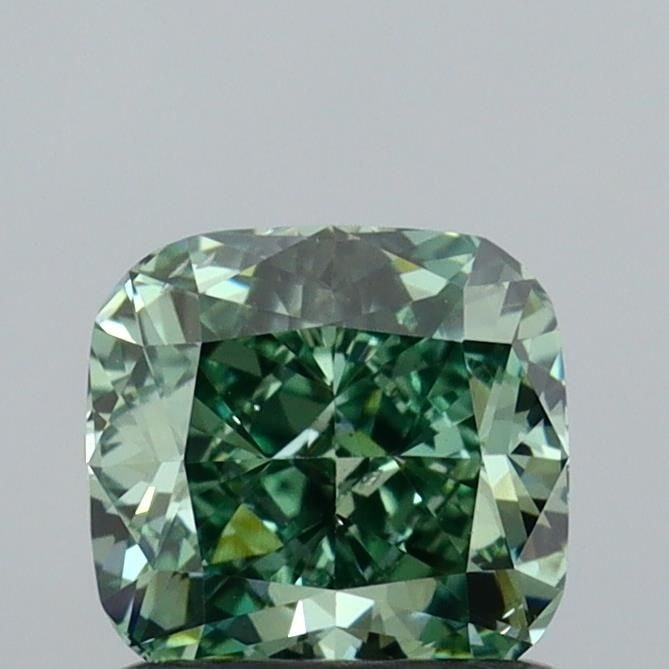 Loose Diamond - CUSHION MODIFIED 1.05ct Fancy Vivid Green VS2: Loose Diamond - CUSHION MODIFIED 1.05ct Fancy Vivid Green VS2 Source: This is a real non-mined Diamond that has been grown in a lab Shape: CUSHION MODIFIED Carats: 1.05 Color: Fancy Vivid Green Certif
