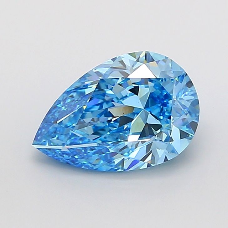 Loose Diamond - PEAR 5.03ct Fancy Vivid Blue VS1: Loose Diamond - PEAR 5.03ct Fancy Vivid Blue VS1 Source: This is a real non-mined Diamond that has been grown in a lab Shape: PEAR Carats: 5.03 Color: Fancy Vivid Blue Certification: IGI Video: