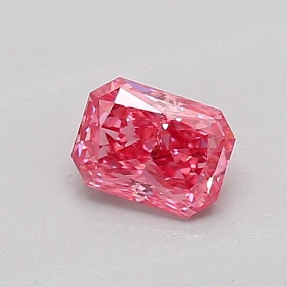 Loose Diamond - RADIANT 0.23ct Fancy Vivid Pink VS2: Loose Diamond - RADIANT 0.23ct Fancy Vivid Pink VS2 Source: This is a real non-mined Diamond that has been grown in a lab Shape: RADIANT Carats: 0.23 Color: Fancy Vivid Pink Certification: IGI The Dia