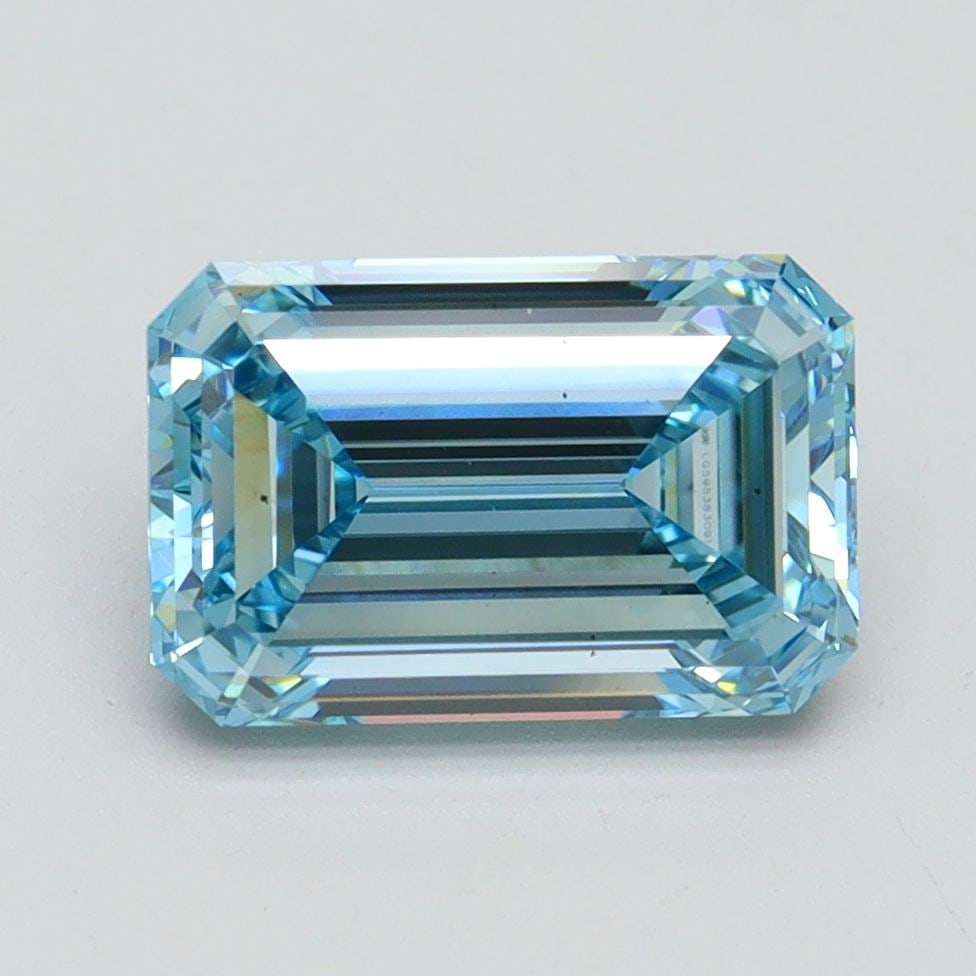 Loose Diamond - EMERALD 2.43ct Fancy Intense Blue VS1: Loose Diamond - EMERALD 2.43ct Fancy Intense Blue VS1 Source: This is a real non-mined Diamond that has been grown in a lab Shape: EMERALD Carats: 2.43 Color: Fancy Intense Blue Certification: IGI Vid