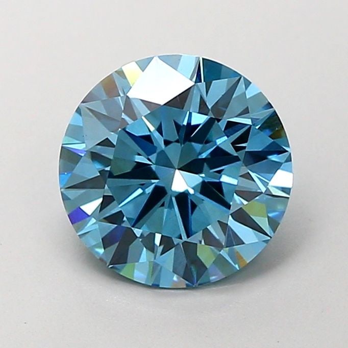 Ideal Loose Diamond - ROUND 2.13ct Fancy Vivid Blue VS1: Ideal Loose Diamond - ROUND 2.13ct Fancy Vivid Blue VS1 Source: This is a real non-mined Diamond that has been grown in a lab Shape: ROUND Carats: 2.13 Color: Fancy Vivid Blue Certification: IGI Video