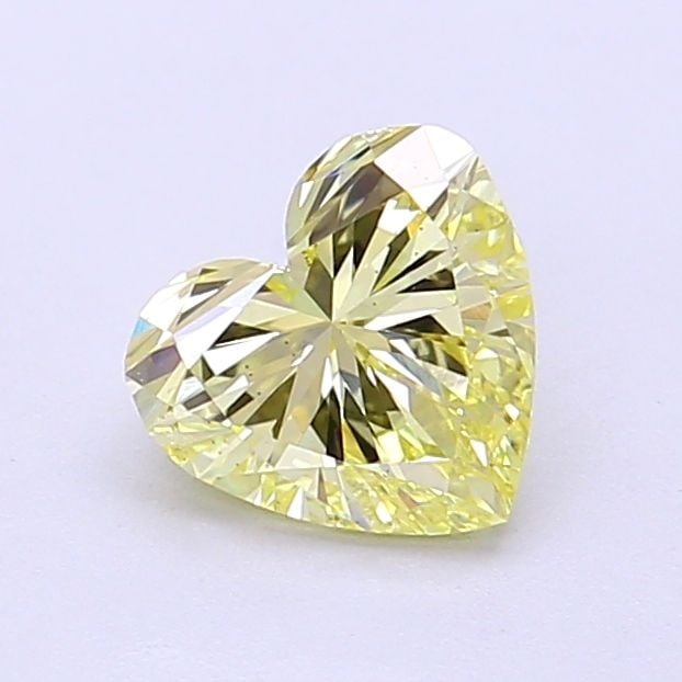Loose Diamond - HEART 1.0ct Fancy Light Yellow VS2: Loose Diamond - HEART 1.0ct Fancy Light Yellow VS2 Source: This is a real non-mined Diamond that has been grown in a lab Shape: HEART Carats: 1.0 Color: Fancy Light Yellow Certification: IGI Video: