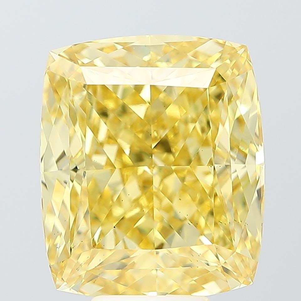Loose Diamond - CUSHION MODIFIED 9.02ct Fancy Vivid Yellow VS1: Loose Diamond - CUSHION MODIFIED 9.02ct Fancy Vivid Yellow VS1 Source: This is a real non-mined Diamond that has been grown in a lab Shape: CUSHION MODIFIED Carats: 9.02 Color: Fancy Vivid Yellow Cert