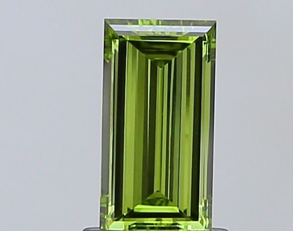Loose Diamond - BAGUETTE 1.0ct Fancy Vivid Green VVS2: Loose Diamond - BAGUETTE 1.0ct Fancy Vivid Green VVS2 Source: This is a real non-mined Diamond that has been grown in a lab Shape: BAGUETTE Carats: 1.0 Color: Fancy Vivid Green Certification: IGI The 