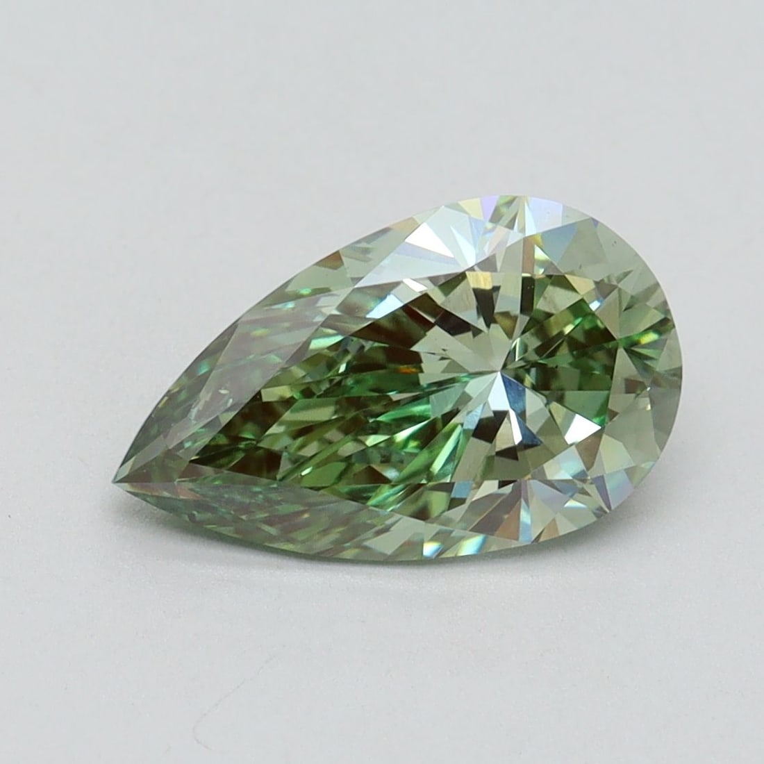 Loose Diamond - PEAR 2.0ct Fancy Vivid Green VS1: Loose Diamond - PEAR 2.0ct Fancy Vivid Green VS1 Source: This is a real non-mined Diamond that has been grown in a lab Shape: PEAR Carats: 2.0 Color: Fancy Vivid Green Certification: IGI Video: