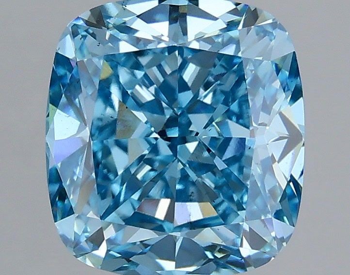 Loose Diamond - CUSHION MODIFIED 3.03ct Fancy Vivid Blue VS2: Loose Diamond - CUSHION MODIFIED 3.03ct Fancy Vivid Blue VS2 Source: This is a real non-mined Diamond that has been grown in a lab Shape: CUSHION MODIFIED Carats: 3.03 Color: Fancy Vivid Blue Certific