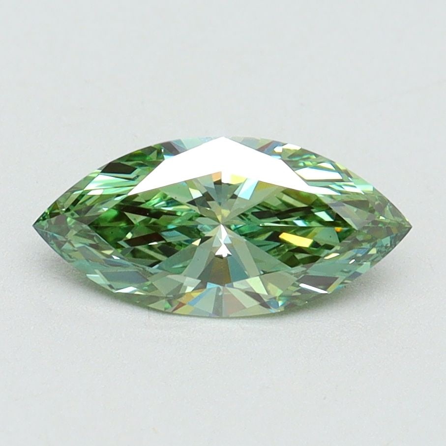 Loose Diamond - MARQUISE 0.86ct Fancy Vivid Green VS1: Loose Diamond - MARQUISE 0.86ct Fancy Vivid Green VS1 Source: This is a real non-mined Diamond that has been grown in a lab Shape: MARQUISE Carats: 0.86 Color: Fancy Vivid Green Certification: IGI Vid