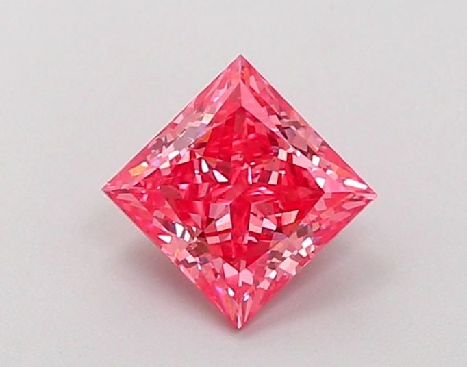 Loose Diamond - PRINCESS 1.02ct Fancy Vivid Pink VS1: Loose Diamond - PRINCESS 1.02ct Fancy Vivid Pink VS1 Source: This is a real non-mined Diamond that has been grown in a lab Shape: PRINCESS Carats: 1.02 Color: Fancy Vivid Pink Certification: IGI Video