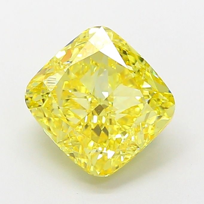 Loose Diamond - CUSHION MODIFIED 3.0ct Fancy Vivid Yellow VS1: Loose Diamond - CUSHION MODIFIED 3.0ct Fancy Vivid Yellow VS1 Source: This is a real non-mined Diamond that has been grown in a lab Shape: CUSHION MODIFIED Carats: 3.0 Color: Fancy Vivid Yellow Certif