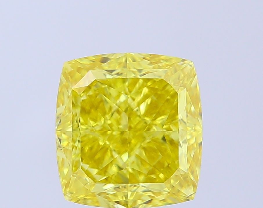 Loose Diamond - CUSHION MODIFIED 5.1ct Fancy Vivid Yellow VS2: Loose Diamond - CUSHION MODIFIED 5.1ct Fancy Vivid Yellow VS2 Source: This is a real non-mined Diamond that has been grown in a lab Shape: CUSHION MODIFIED Carats: 5.1 Color: Fancy Vivid Yellow Certif