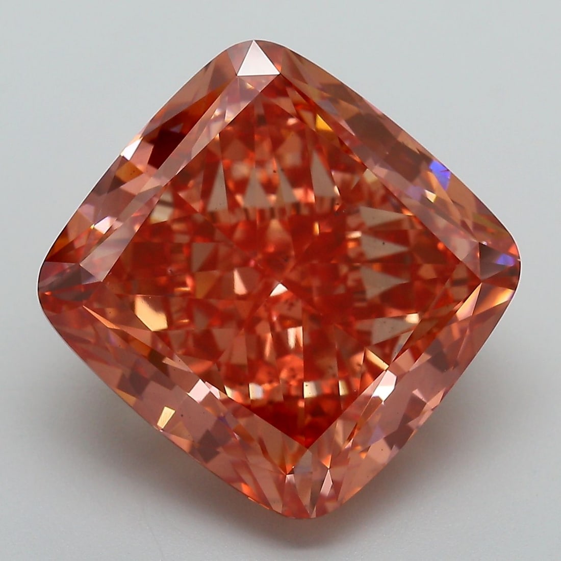 Loose Diamond - CUSHION MODIFIED 13.35ct Fancy Vivid Pink VS2: Loose Diamond - CUSHION MODIFIED 13.35ct Fancy Vivid Pink VS2 Source: This is a real non-mined Diamond that has been grown in a lab Shape: CUSHION MODIFIED Carats: 13.35 Color: Fancy Vivid Pink Certif