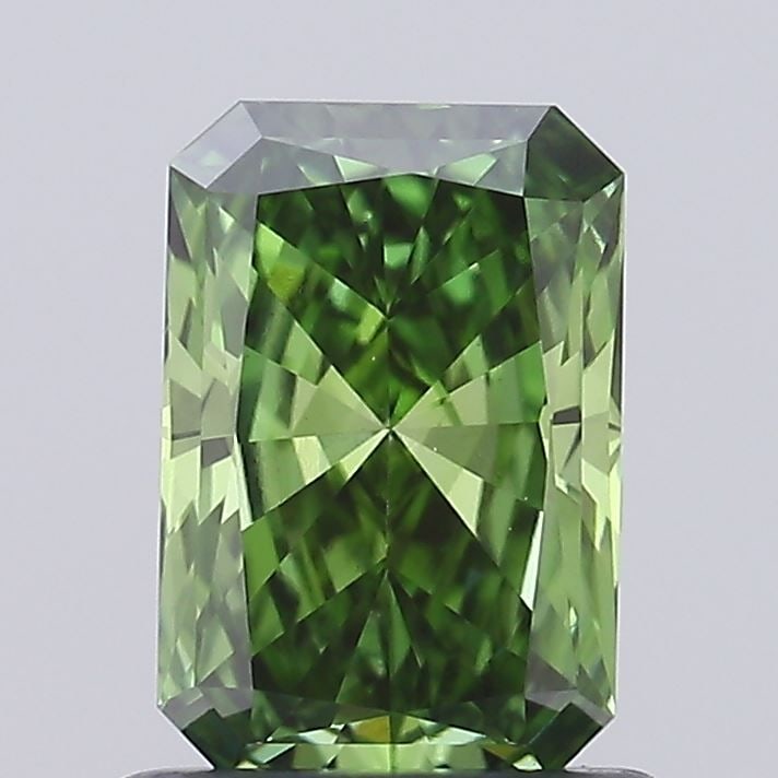 Loose Diamond - RADIANT 0.96ct Fancy Vivid Green VVS2: Loose Diamond - RADIANT 0.96ct Fancy Vivid Green VVS2 Source: This is a real non-mined Diamond that has been grown in a lab Shape: RADIANT Carats: 0.96 Color: Fancy Vivid Green Certification: IGI Vide