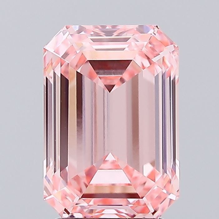 Loose Diamond - EMERALD 2.67ct Fancy Vivid Pink VVS2: Loose Diamond - EMERALD 2.67ct Fancy Vivid Pink VVS2 Source: This is a real non-mined Diamond that has been grown in a lab Shape: EMERALD Carats: 2.67 Color: Fancy Vivid Pink Certification: IGI Video: