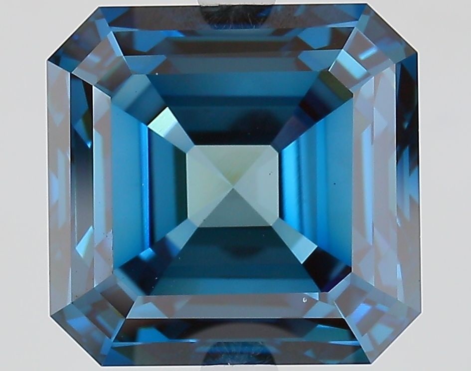 Loose Diamond - ASSCHER 5.77ct Fancy Vivid Blue VS1: Loose Diamond - ASSCHER 5.77ct Fancy Vivid Blue VS1 Source: This is a real non-mined Diamond that has been grown in a lab Shape: ASSCHER Carats: 5.77 Color: Fancy Vivid Blue Certification: IGI Video: