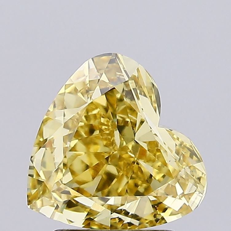 Loose Diamond - HEART 2.14ct Fancy Vivid Yellow VS1: Loose Diamond - HEART 2.14ct Fancy Vivid Yellow VS1 Source: This is a real non-mined Diamond that has been grown in a lab Shape: HEART Carats: 2.14 Color: Fancy Vivid Yellow Certification: IGI Video: