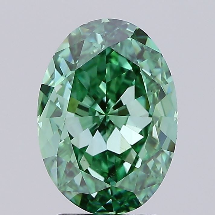 Loose Diamond - OVAL 4.04ct Fancy Vivid Green VVS2: Loose Diamond - OVAL 4.04ct Fancy Vivid Green VVS2 Source: This is a real non-mined Diamond that has been grown in a lab Shape: OVAL Carats: 4.04 Color: Fancy Vivid Green Certification: IGI Video: