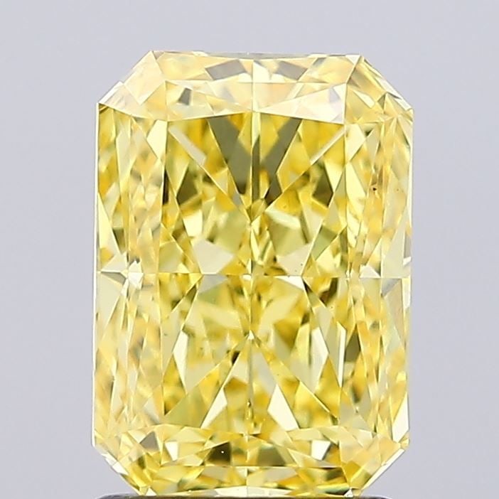 Loose Diamond - RADIANT 1.76ct Fancy Vivid Yellow VS1: Loose Diamond - RADIANT 1.76ct Fancy Vivid Yellow VS1 Source: This is a real non-mined Diamond that has been grown in a lab Shape: RADIANT Carats: 1.76 Color: Fancy Vivid Yellow Certification: IGI Vid