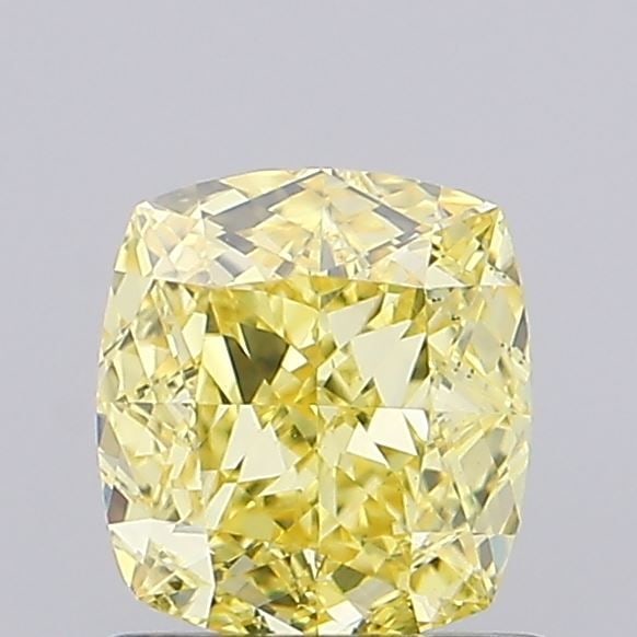 Loose Diamond - CUSHION MODIFIED 1.01ct Fancy Intense Yellow VS1: Loose Diamond - CUSHION MODIFIED 1.01ct Fancy Intense Yellow VS1 Source: This is a real non-mined Diamond that has been grown in a lab Shape: CUSHION MODIFIED Carats: 1.01 Color: Fancy Intense Yellow 