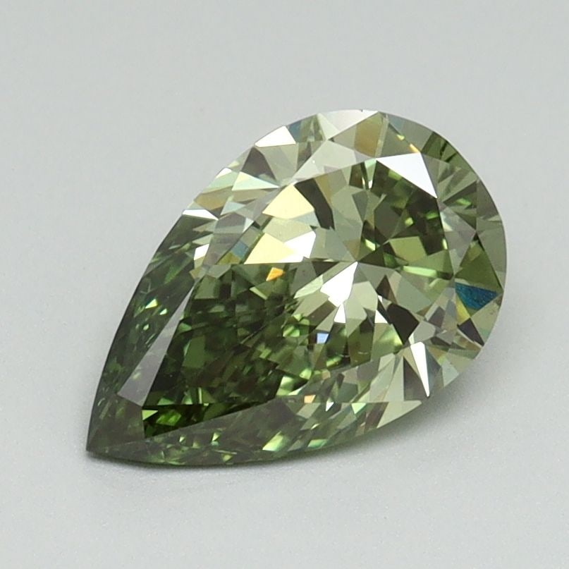 Loose Diamond - PEAR 1.09ct Fancy Vivid Green VS1: Loose Diamond - PEAR 1.09ct Fancy Vivid Green VS1 Source: This is a real non-mined Diamond that has been grown in a lab Shape: PEAR Carats: 1.09 Color: Fancy Vivid Green Certification: IGI Video: