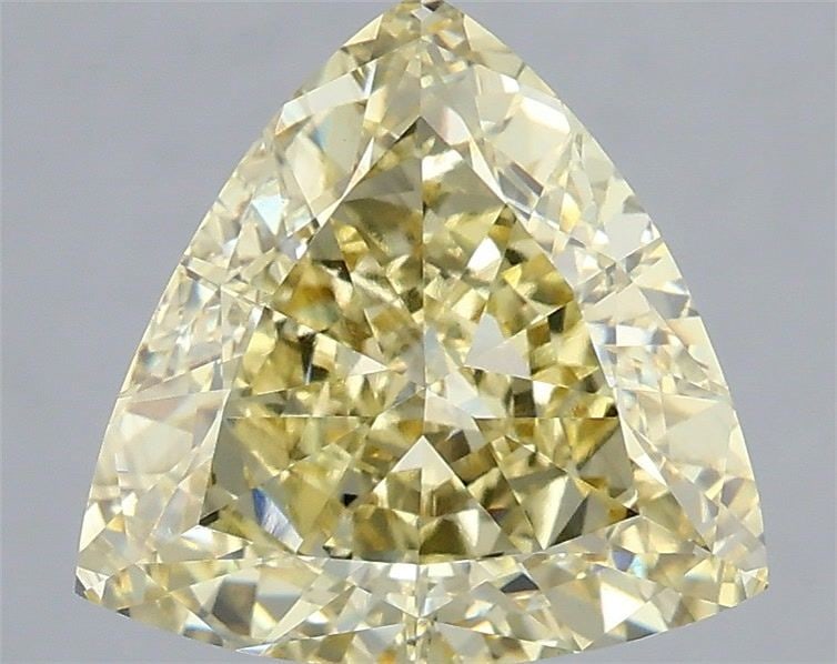 Loose Diamond - TRIANGULAR 3.58ct Fancy Light Yellow VS1: Loose Diamond - TRIANGULAR 3.58ct Fancy Light Yellow VS1 Source: This is a real non-mined Diamond that has been grown in a lab Shape: TRIANGULAR Carats: 3.58 Color: Fancy Light Yellow Certification: I