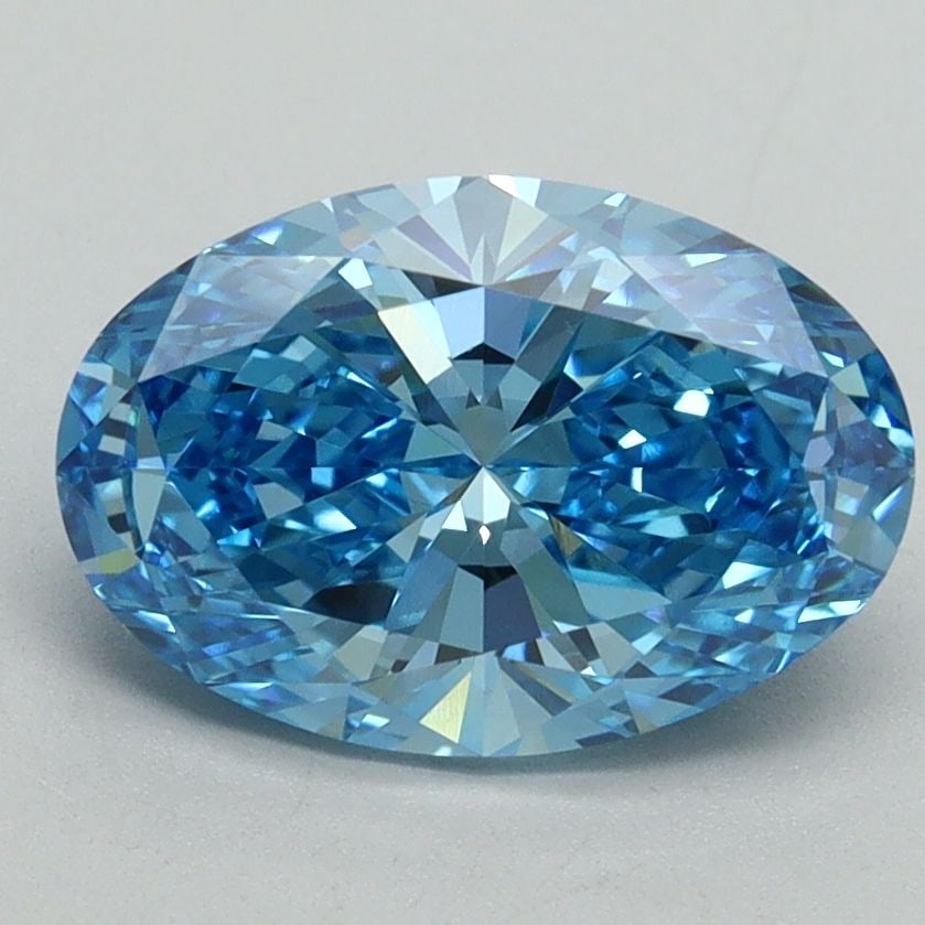 Loose Diamond - OVAL 2.09ct Fancy Vivid Blue VVS2: Loose Diamond - OVAL 2.09ct Fancy Vivid Blue VVS2 Source: This is a real non-mined Diamond that has been grown in a lab Shape: OVAL Carats: 2.09 Color: Fancy Vivid Blue Certification: IGI Video: