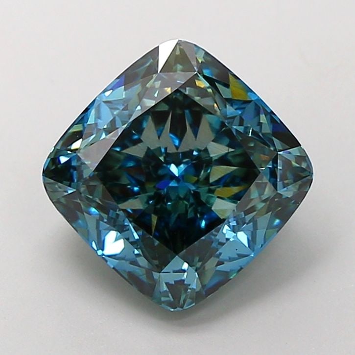 Loose Diamond - CUSHION BRILLIANT 4.1ct Fancy Vivid Blue VS1: Loose Diamond - CUSHION BRILLIANT 4.1ct Fancy Vivid Blue VS1 Source: This is a real non-mined Diamond that has been grown in a lab Shape: CUSHION BRILLIANT Carats: 4.1 Color: Fancy Vivid Blue Certific
