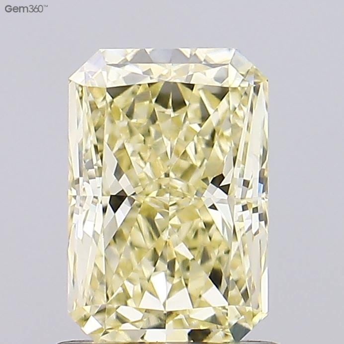Loose Diamond - RADIANT 1.11ct Fancy Yellow VVS2: Loose Diamond - RADIANT 1.11ct Fancy Yellow VVS2 Source: This is a real non-mined Diamond that has been grown in a lab Shape: RADIANT Carats: 1.11 Color: Fancy Yellow Certification: IGI Video: