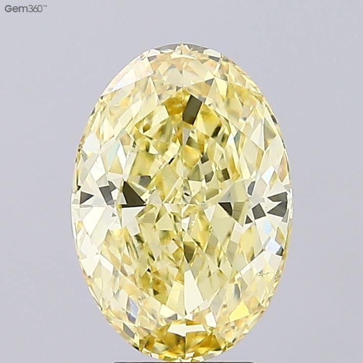 Loose Diamond - OVAL 4.03ct Fancy Vivid Yellow VS1: Loose Diamond - OVAL 4.03ct Fancy Vivid Yellow VS1 Source: This is a real non-mined Diamond that has been grown in a lab Shape: OVAL Carats: 4.03 Color: Fancy Vivid Yellow Certification: IGI Video: