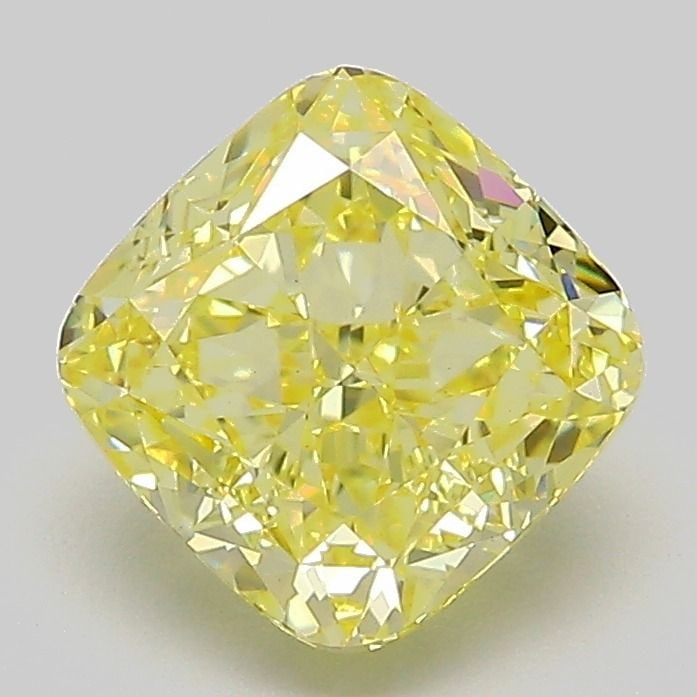Loose Diamond - CUSHION MODIFIED 2.1ct Fancy Intense Yellow VS1: Loose Diamond - CUSHION MODIFIED 2.1ct Fancy Intense Yellow VS1 Source: This is a real non-mined Diamond that has been grown in a lab Shape: CUSHION MODIFIED Carats: 2.1 Color: Fancy Intense Yellow Ce