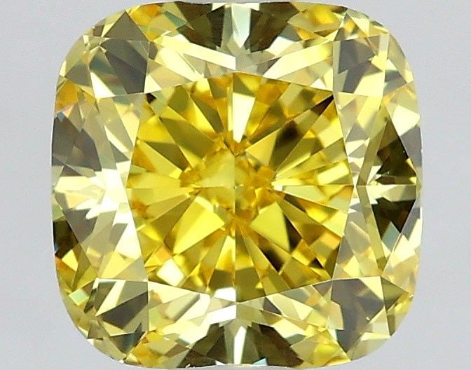 Loose Diamond - CUSHION MODIFIED 1.57ct Fancy Vivid Yellow VVS2: Loose Diamond - CUSHION MODIFIED 1.57ct Fancy Vivid Yellow VVS2 Source: This is a real non-mined Diamond that has been grown in a lab Shape: CUSHION MODIFIED Carats: 1.57 Color: Fancy Vivid Yellow Cer