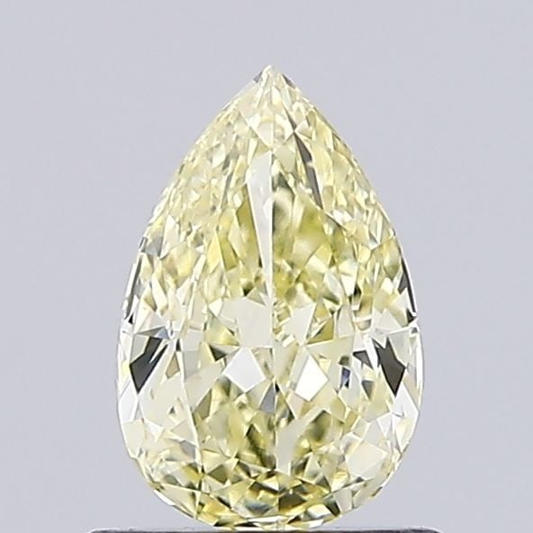 Loose Diamond - PEAR 0.74ct Fancy Light Yellow VVS2: Loose Diamond - PEAR 0.74ct Fancy Light Yellow VVS2 Source: This is a real non-mined Diamond that has been grown in a lab Shape: PEAR Carats: 0.74 Color: Fancy Light Yellow Certification: IGI Video: