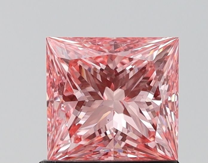 Loose Diamond - PRINCESS 1.34ct Fancy Vivid Pink VS2: Loose Diamond - PRINCESS 1.34ct Fancy Vivid Pink VS2 Source: This is a real non-mined Diamond that has been grown in a lab Shape: PRINCESS Carats: 1.34 Color: Fancy Vivid Pink Certification: IGI Video