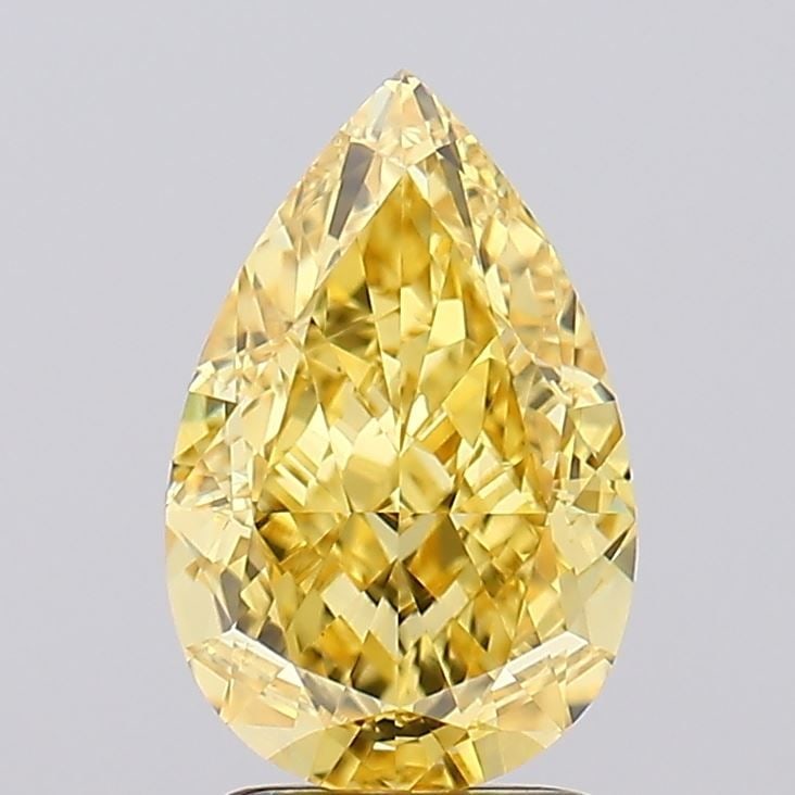 Loose Diamond - PEAR 3.0ct Fancy Vivid Yellow VVS2: Loose Diamond - PEAR 3.0ct Fancy Vivid Yellow VVS2 Source: This is a real non-mined Diamond that has been grown in a lab Shape: PEAR Carats: 3.0 Color: Fancy Vivid Yellow Certification: IGI Video:
