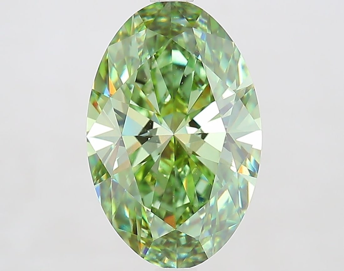 Loose Diamond - OVAL 3.53ct Fancy Vivid Green VVS2: Loose Diamond - OVAL 3.53ct Fancy Vivid Green VVS2 Source: This is a real non-mined Diamond that has been grown in a lab Shape: OVAL Carats: 3.53 Color: Fancy Vivid Green Certification: IGI Video: