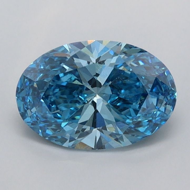 Loose Diamond - OVAL 1.02ct Fancy Vivid Blue VVS2: Loose Diamond - OVAL 1.02ct Fancy Vivid Blue VVS2 Source: This is a real non-mined Diamond that has been grown in a lab Shape: OVAL Carats: 1.02 Color: Fancy Vivid Blue Certification: IGI Video: