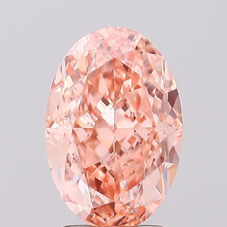 Loose Diamond - OVAL 2.87ct Fancy Vivid Orange Pink VS1: Loose Diamond - OVAL 2.87ct Fancy Vivid Orange Pink VS1 Source: This is a real non-mined Diamond that has been grown in a lab Shape: OVAL Carats: 2.87 Color: Fancy Vivid Orange Pink Certification: IGI