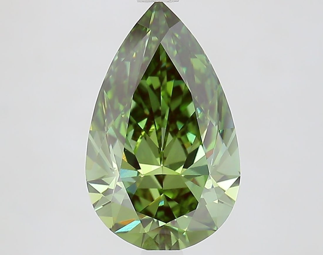 Loose Diamond - PEAR 3.02ct Fancy Vivid Green VVS2: Loose Diamond - PEAR 3.02ct Fancy Vivid Green VVS2 Source: This is a real non-mined Diamond that has been grown in a lab Shape: PEAR Carats: 3.02 Color: Fancy Vivid Green Certification: IGI Video: