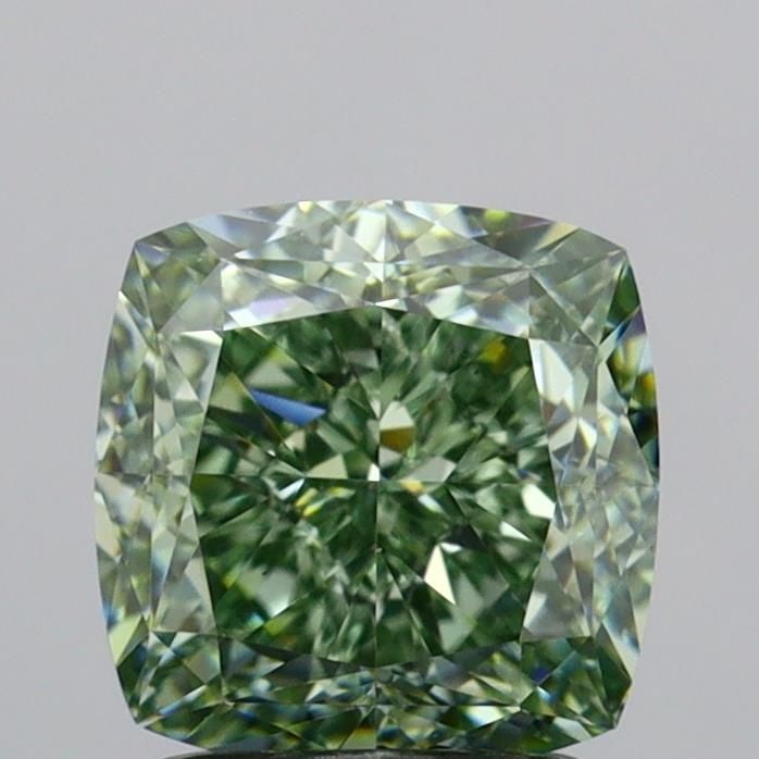 Loose Diamond - CUSHION MODIFIED 2.09ct Fancy Vivid Green VS1: Loose Diamond - CUSHION MODIFIED 2.09ct Fancy Vivid Green VS1 Source: This is a real non-mined Diamond that has been grown in a lab Shape: CUSHION MODIFIED Carats: 2.09 Color: Fancy Vivid Green Certif