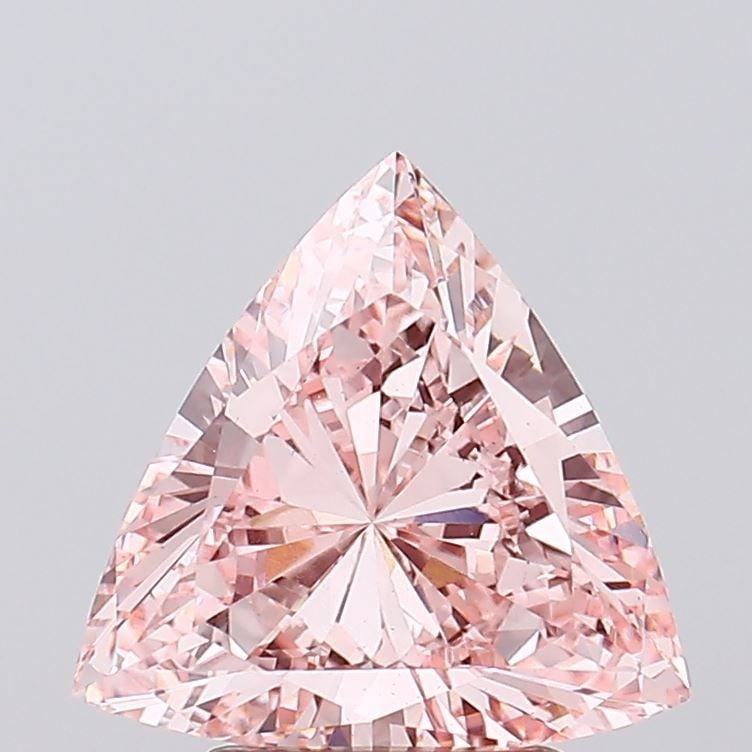 Loose Diamond - TRIANGULAR 2.2ct Fancy Vivid Pink VS1: Loose Diamond - TRIANGULAR 2.2ct Fancy Vivid Pink VS1 Source: This is a real non-mined Diamond that has been grown in a lab Shape: TRIANGULAR Carats: 2.2 Color: Fancy Vivid Pink Certification: IGI The